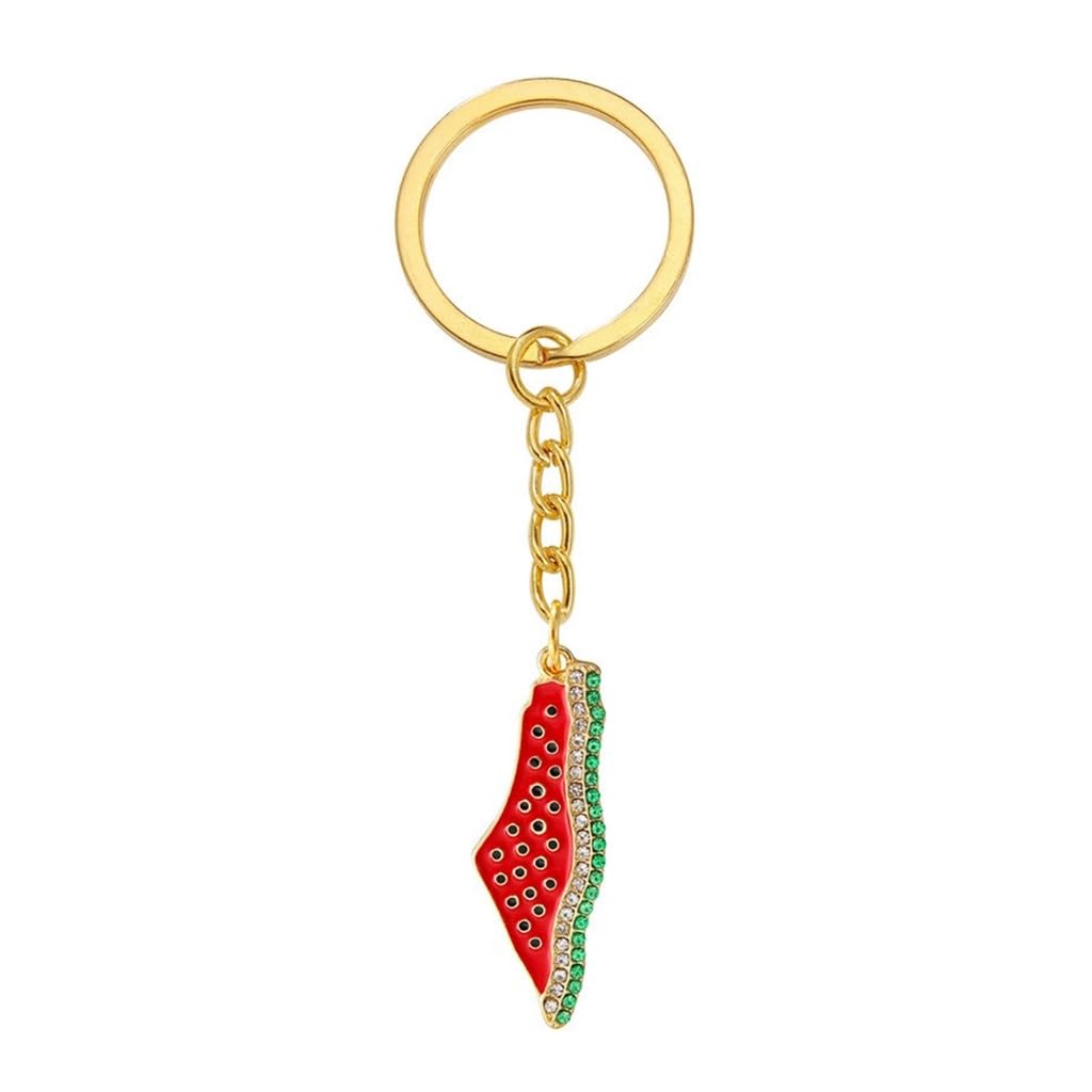ZEPFJHE Elegant Watermelon Keyrings Alloy Keychain Pendant Handbag Ornament Elegant Key Accessory for Everyday Use