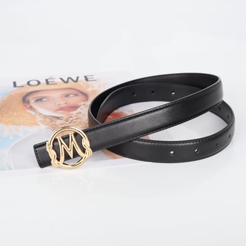 Image of Aurolran Women's Leather Belt with Buckle - Ideal for Dresses, Jeans, and Coats