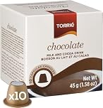 Torrié Hot Chocolate Capsules Compatible with Nespresso® OriginalLine Cocoa Pods for Coffee Machines – Low Sugar Bedtime Drink – Perfect for Mocha Macchiato & Iced - 10 Pods (Use 2 for Full Strength)