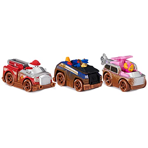 Paw Patrol 6060795 3 Pack True Metal Ride On Mud Cars With Skye, Chase And Marshall 1:55 Scale Kids Toy #TOP1