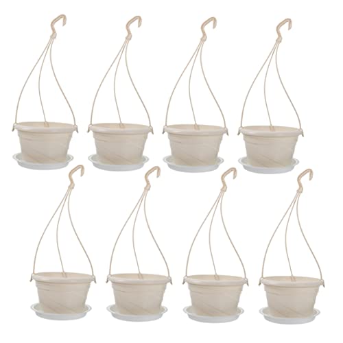 TOYANDONA 8ensembles Pots De Fleurs Suspendus Plastique pour Chlorophytum avec Plateau Et Décoration Intérieure Et Extérieure pour Maison Et Jardin