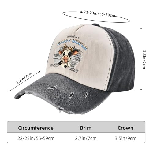 Gorra béisbol algodón unisex con diseño Sunflower Cow miniatura 2