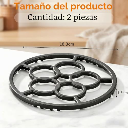 Miniatura 2 de Dtenlur 2 Pcs Anillo De Soporte De Hierro Fundido Para Wok Base Para Hornillo De Gas Soporte Para Cocina De Gas Soportes Universal Para Cacerolas De Hierro Fundido Anillo De Soporte Para Wok