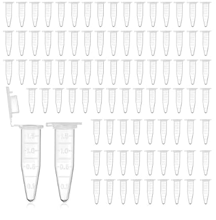 KAIYAYA Lot de 200 tubes de centrifugeuse de 1,5 ml - Récipients de réaction - Capsules en tissu transparent - Tubes de centrifugeuse avec bouchon Snap Cap - Fond conique pour laboratoire