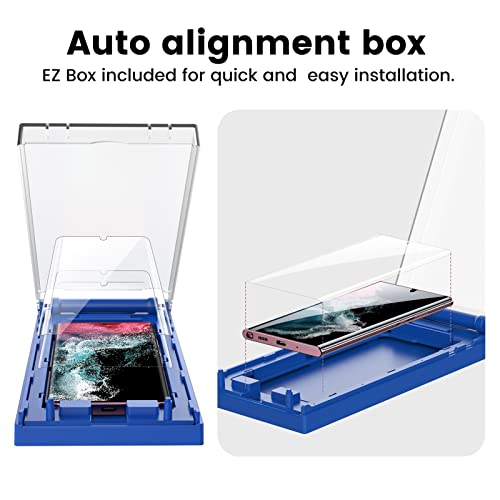 Mohave [Auto Alignment] Screen Protector Designed For Samsung Galaxy S22 Ultra 6.8" [Ultrasonic Fingerprint Support] - Sensor Protection / 2 Pack, Daily Protection, Crystal Clear, Touch Responsive, Case Friendly #TOP1