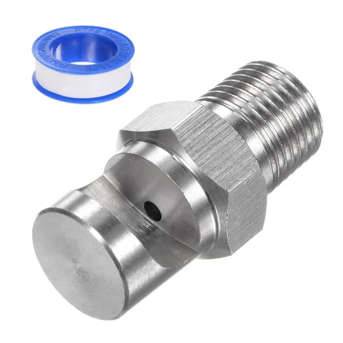 M METERXITY Flood Jet Tip 1/8BSPT 1.9mm Orifice Stainless Steel Wide Angle Flat Fan Spray Tip W Sealing Tape for Cleaning/Lubrication/Cooling/Humidification/Garden Nozzle