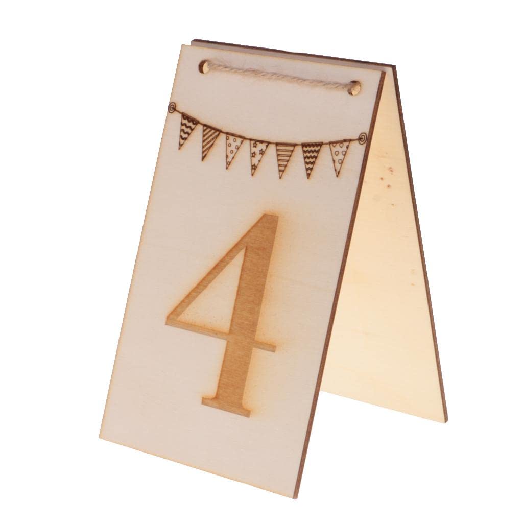MILAAN 10 Sets Bunting Engraved Wooden Table Numbers Free Stand Table Decora 1-10 (58004790MLN)-picture-23