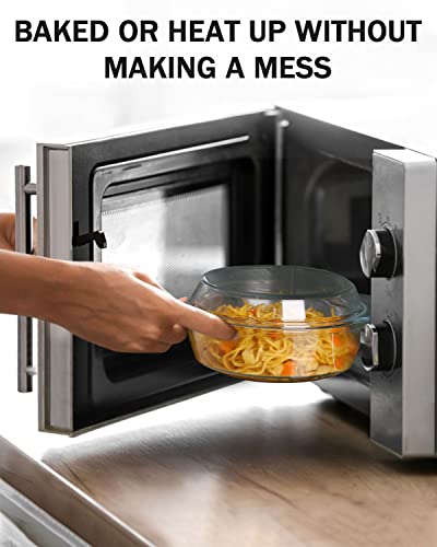Zyer ROUND-1L Glass Casserole With Glass Lid Covered Glass Bakeware Ovenware Easy Grab Glass Microwave Bowls thumb #5