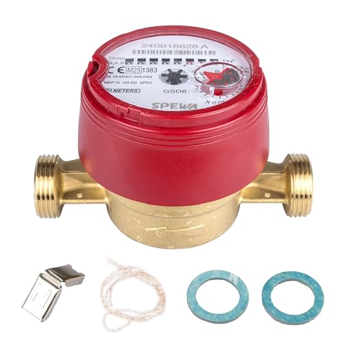 Wasserzähler SPEWA Q = 2,5 Warmwasser 3/4 Zoll mit 110 mm Baulänge