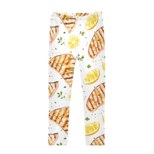 Grilled Fillets Girls Leggings,Workout Leggings for Girls Toddler Athletic Legging Size for 3-10T