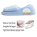 Git-up Women Diabetic Slippers/W Arthritis Edema Adjustable Closure Memory Foam House Shoes Open Toe 10#,Blue