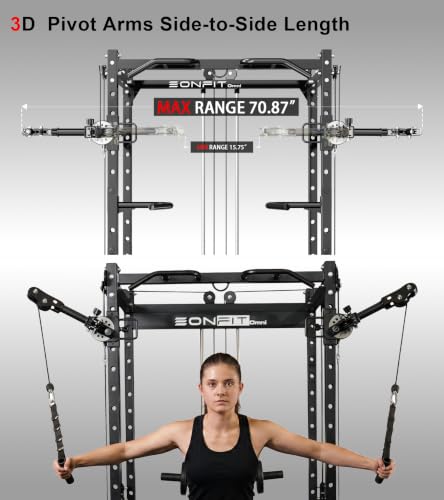 Image of Eonfit Power Cage, Multi-Function Power Rack with Cable Crossover System