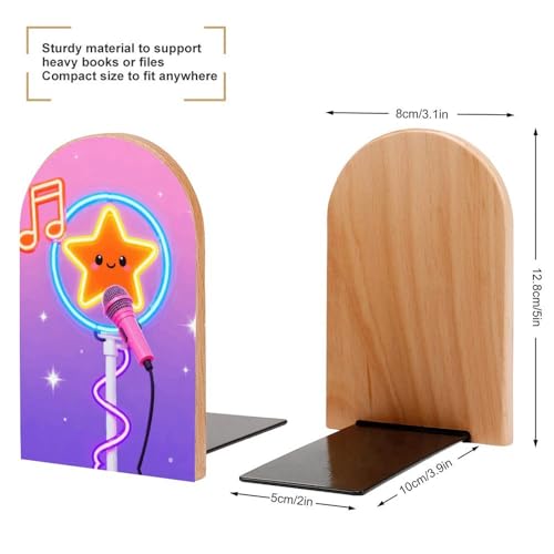 Sujetalibros de música de madera resistentes con base metálica estable 3