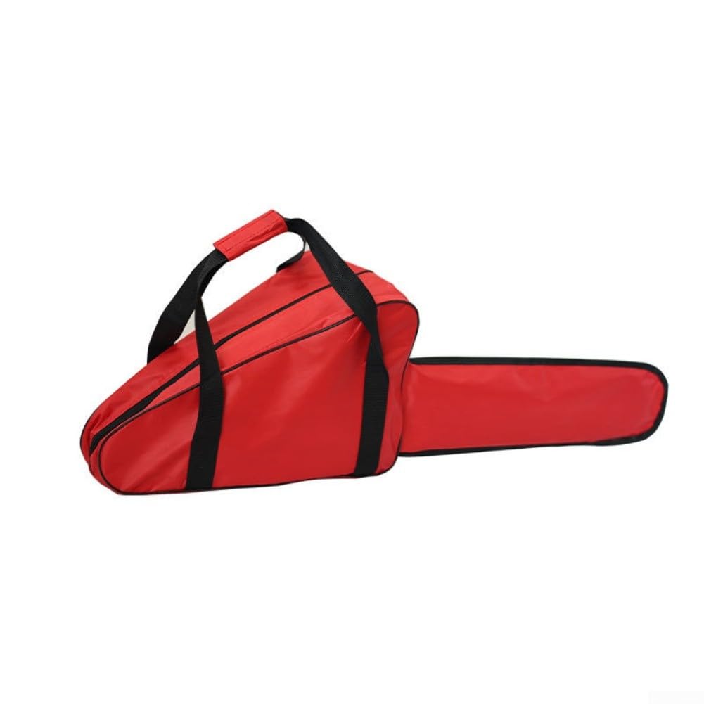 SiSinkal Chainsaw Carrying Case Waterproof 600D Oxford Cloth with Reinforced Stitching for Most Chainsaws Guide Bar, Protective Storage Bag(20in red)