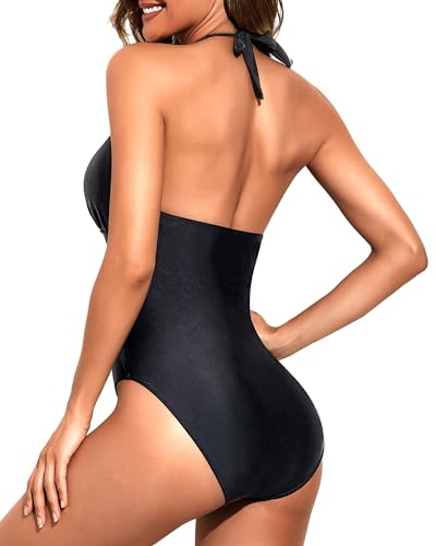 Tempt Me Women Halter Plunge V Neck One Piece Swimsuits Sexy Mesh Hollow Out Bathing Suits3