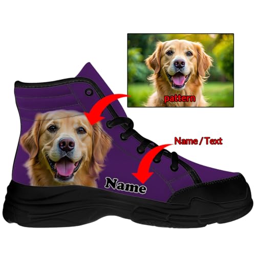 Women's Custom High Top Canvas Sneakers with Picture Text Personalized Gifts for Her Him2
