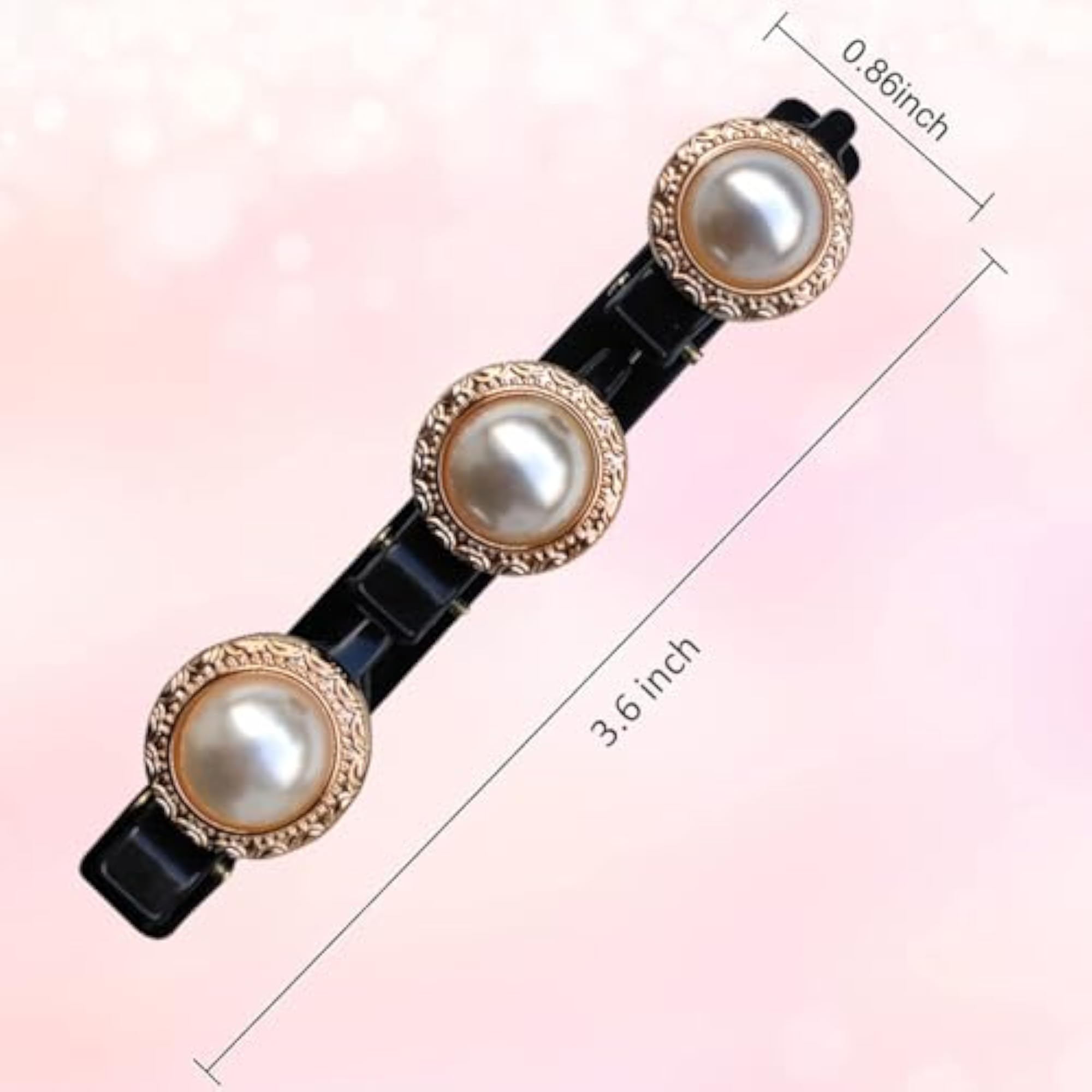 4-Pcs Sparkling Crystal Stone Braided Hair Clips