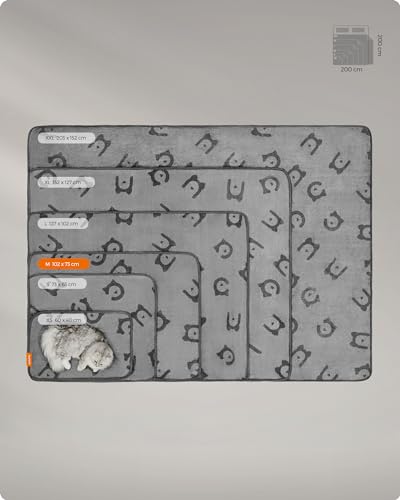 Feandrea Hundedecke, Katzendecke waschbar, 3er Set Haustier-Decke, M, 102 x 73 cm, für Mini- und kleine Hunde, Flanell, Schutzdecke für Sofa, schiefergrau PPB013G01