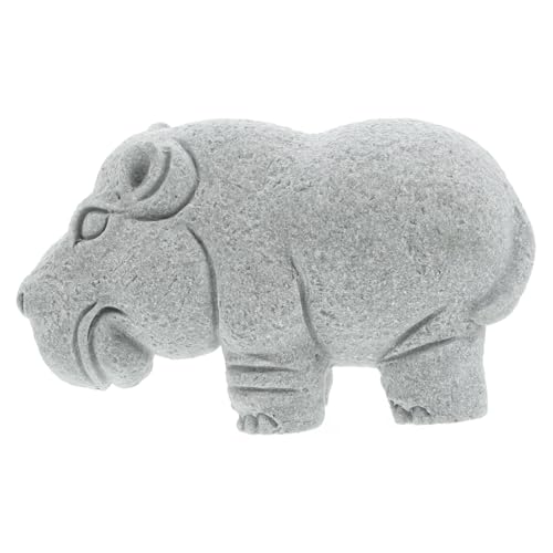 Toddmomy Landscape Fish Tank Ornaments Stone Hippo Craft Statue Decorative Stone Animal Decor