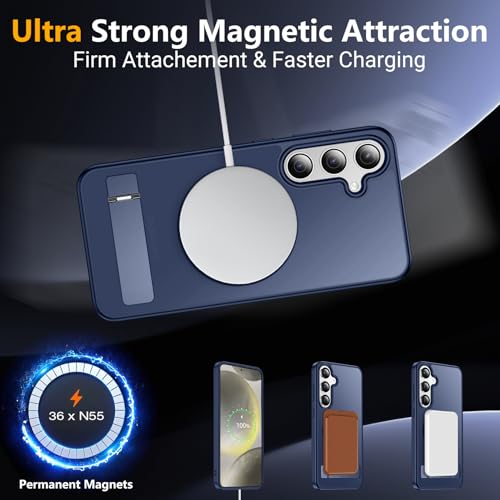 Image of SPIDERCASE Magnetic for Samsung Galaxy S24 Plus Case, [3 Stand Ways][ Military Grade Drop Protection] with Invisible Stand Shockproof Slim Case for Samsung Galaxy S24 Plus 6.7 inch, Blue