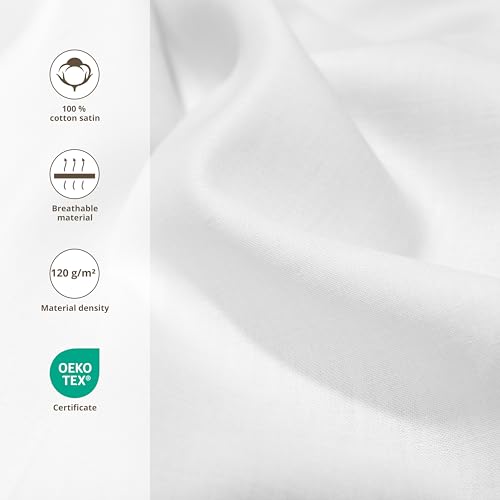 Drap housse 140x200 en coton satiné blanc pour lit de luxe - 6