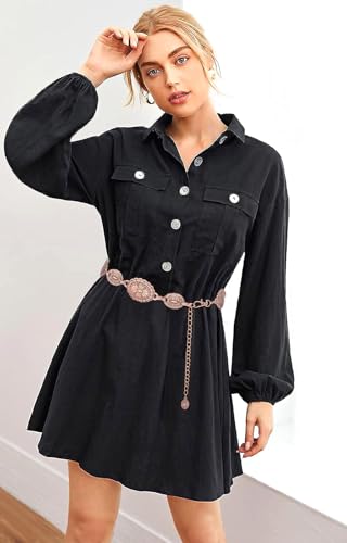 Image of Women's Concho Chain Belt Western Cowgirl Metal Waist Chain Belt for Dress