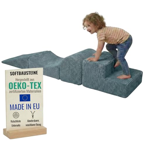 Pillows24 – Schaumstoff Bausteine Kinder aus Cord | 4-teiliges...