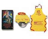 Stranger Things Season One Box Set, DVD and Blu-ray, Exclusive VHS Retro Package, with Poster and Surfer Boy Pizza Cutter, and Surfer Boyy Pizza Apron. 3 Items