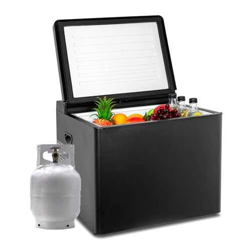 Smad Frigo Gaz 41L, Réfrigérateur Camping Car 12V 220V Gaz, Glacière à Absorption, 28/30mbar, Frigo Trimixte pour Camping, Camping car, Caravane