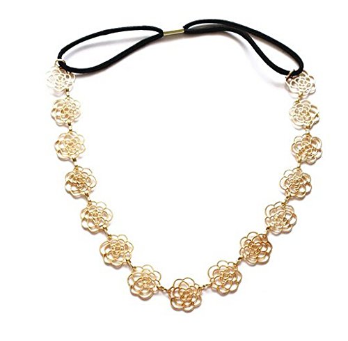 Zacr Ladies' Pretty Elegant Elastic Hair Band Headband (Golden Rose) Zacr Ladies' Pretty Elegant Elastic Hair Band Headband (Golden Rose)