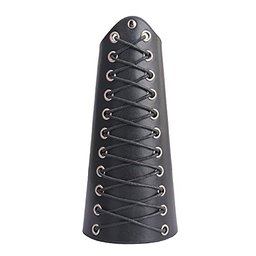 Bracelete de couro com bracelete medieval de punk para homens e mulheres, punk, preto