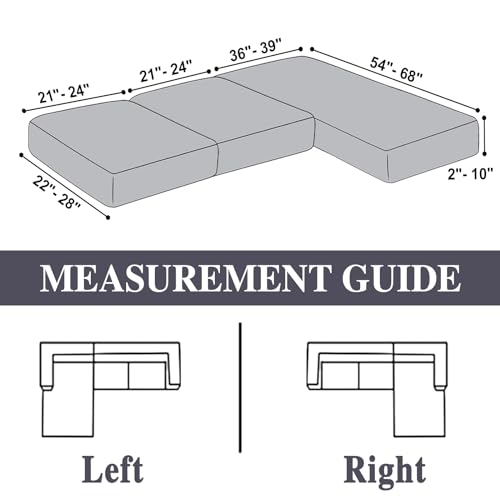 La Meack Couch Cushion Covers For Sectional Sofa L Shape Washable Separate Seat Chaise Couch Cover Stretch Sofa Slipcovers With 2 Pcs Pillowcases thumb #5