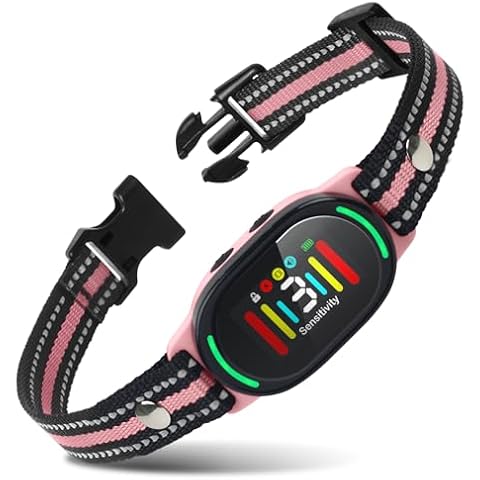PetJoy Smart Bark Collar, Dog Bark Collar for Small Medium Large Dogs, Anti Bark Collar with Optional Shock - 3 Sensitivity Levels, Vibration or Shock Mode 2 in 1 Cover