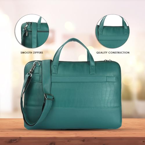 Image of Nautica Padded Laptop Sleeve Stylish Leatherette Bag | Waterproof Protective Cover with Handle & Detachable Sling Strap | Compact and Comfortable for Travelling | Suitable up to 15.6 Inch Laptop