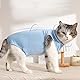 Eyeleaf Body Katze nach Operationen, Sterilisation, Overall für Katze nach der Operation für Bauchwunden oder Hautkrankheiten, um das Lecken von Wunden zu verhindern (Blau, M)