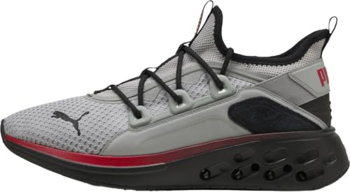 PUMA Softride Frequence baskets homme avec amorti optimal gris et rouge