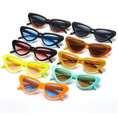 willochra Small Triangle Cat Eyes Sunglasses Men Women Vintage Candy Color Gradient Sun Glasses Travel Shades UV400 F273