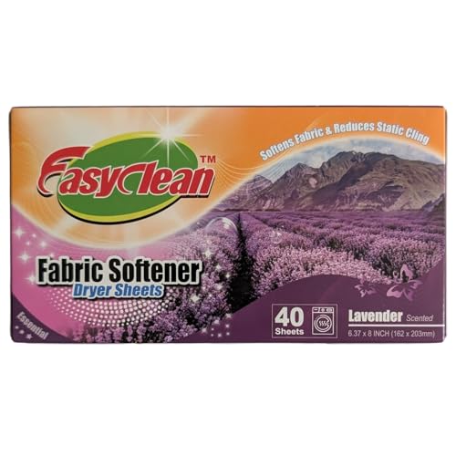 Easyclean Dryer Fabric Conditioner Sheets Spring Awakening, 40 Sheets for Clean & Soft Fabrics and Essential Fragrance with Revitalising Scent