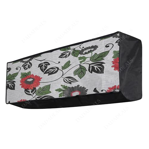 Image of Split AC Cover Combo Set 1.5 Ton | Indoor Outdoor Waterproof & Dustproof Protection | Durable, Breathable Fabric | These Covers Help Maintain Airflow | White Floral