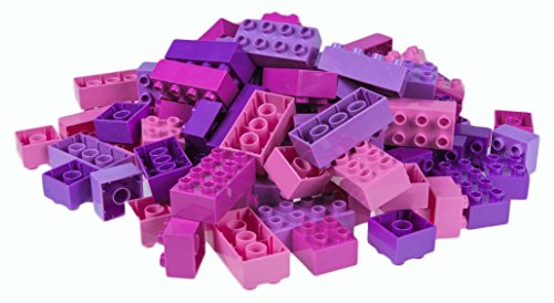 Strictly Briks - Big Briks Set - 108 Pieces - Pink, Magenta, Lavender, & Purple - Large Building Blocks For Ages 3 And Up #TOP2