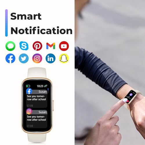 Image of Fitness Tracker Smart Watch, Gold Star, 1.47 inch Full Touch 24 /7 Heart Rate & Blood Oxygen Monitor, Sleep Tracker, 3ATM Waterproof, Step Tracker Activity Tracker, For Women Men
