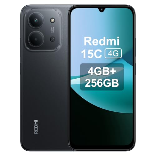 XIAOMI Redmi 15C - Smartphone da 4 + 256 GB, nero Midnight, schermo da 6,9
