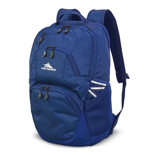 High Sierra Swoop SG Backpack, Travel or Work Laptop Bookbag with Drop Protection Pocket, and Tablet Sleeve, One Size, Cosmic Blue