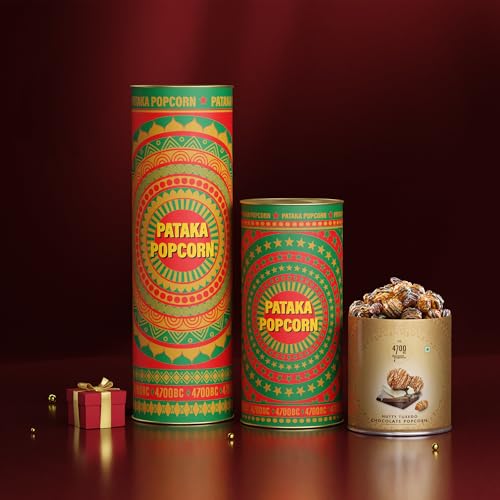 Image of 4700BC Pataka Popcorn, 275g (2Tins: Nutty Tuxedo Chocolate and Himalayan Salt Caramel)