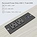 USB C Recessed Power Strip Fast Charge Desktop Power Station 2 Outlets 2 USB (PD20W & QC18W, Total 20W) Mountable Flat Plug Extension Cord Mount for Tabletop Sofa Cabinet Nightstand (USB C Black)