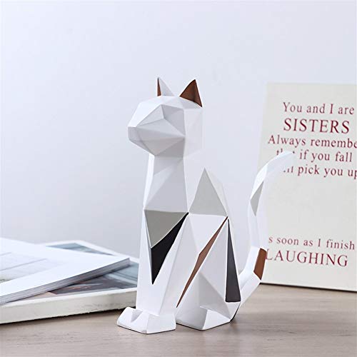 WYHP Creative Home Decoration Three-dimensional Geometric Animal Decoration Simple Nordic Resin Crafts Decorations Gifts (Size : Cat 18.5cm)