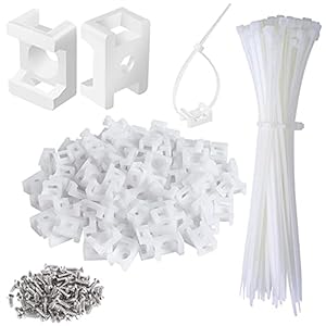 XHF Kabelbinder-Halterungen Set, Weiß, 100 Stück