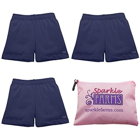 Sparkle Farms Girls Under Uniform Shorts, Bike Shorts, Cartwheel Shorts, Playground Shorts, Navy, 3-Pack, Girls 6 Cover