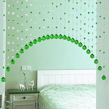 Image of K9L 50 String, Acrylic Bead and Drops, String Hanging Crystal Curtain (50 String Suitable to 6 to 7 Feet Width) (Green)
