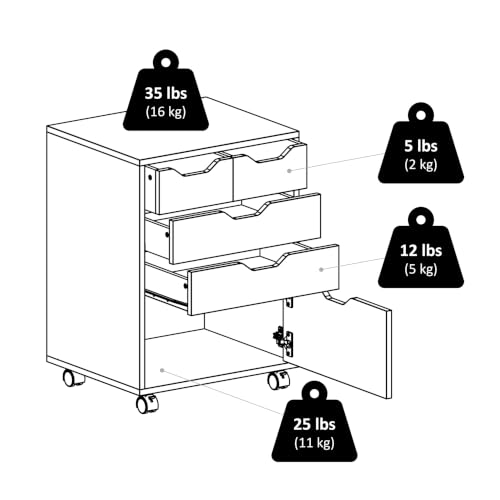 Image of Winsome Halifax Mobile Storage Cabinet with 5 Drawers, Black